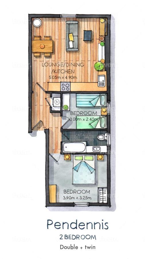 Pendennis - Bright Victorian Flat, Sea Views & Close To Beach Falmouth Exterior foto